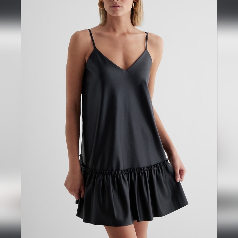 Express faux leather cami shift dress